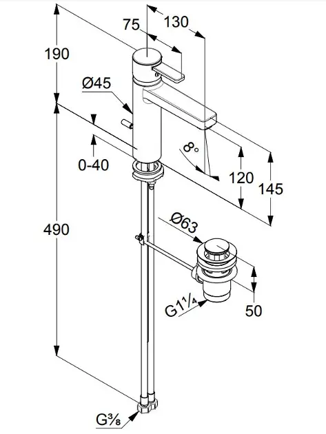 Kludi - Zenta - Mosdó csaptelep - 382640575 – 2. kép