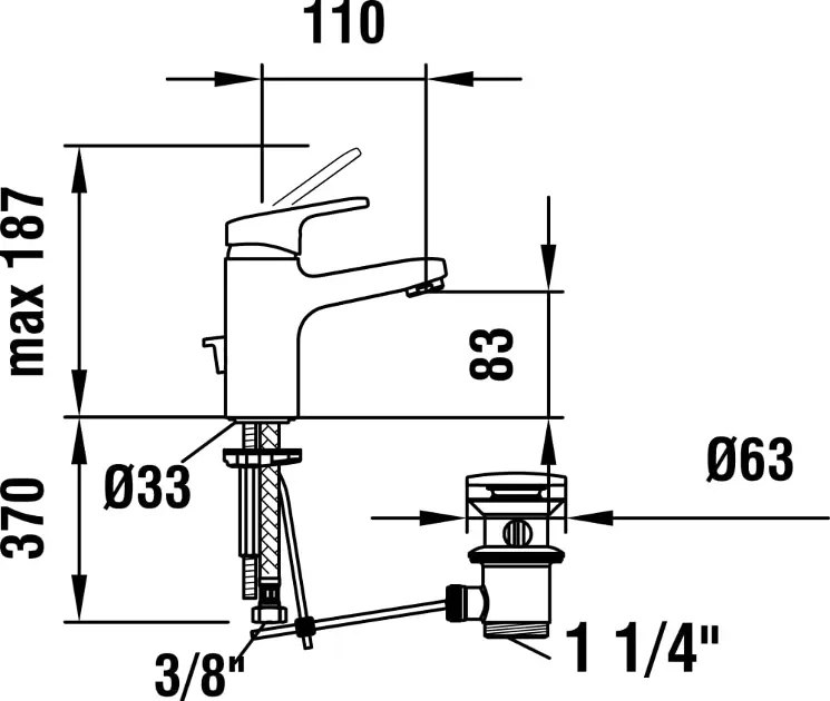 Laufen - Citypro - Mosdó csaptelep - HF500901100000 – 2. kép