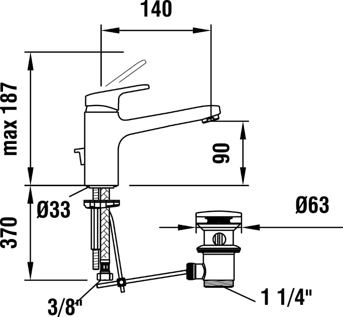 Laufen - Citypro - Mosdó csaptelep - HF500903100000 – 2. kép