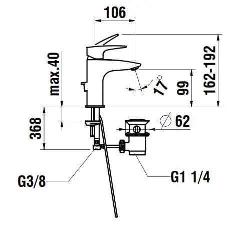 Laufen - Laurin - Mosdó csaptelep - HF500701100000 – 2. kép