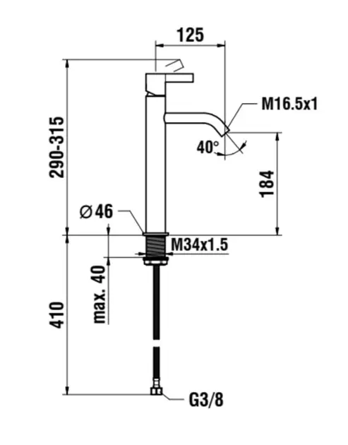 Laufen - Lua - Mosdó csaptelep - H3110880041201 – 2. kép