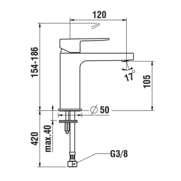 Laufen - Neja - Mosdó csaptelep - H3115110041101 – 2. kép