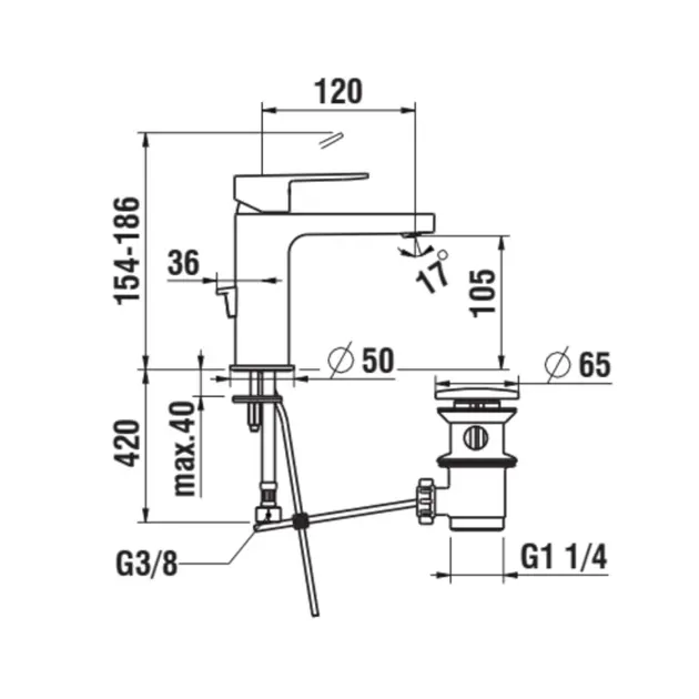 Laufen - Neja - Mosdó csaptelep - H3115110041111 – 2. kép