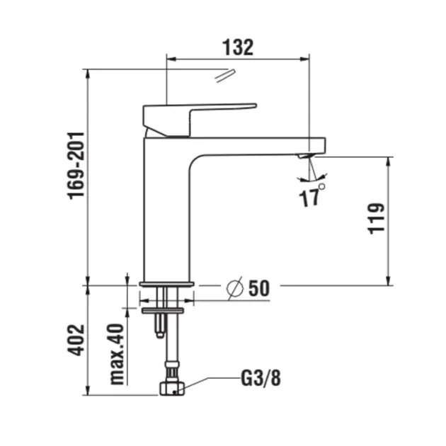 Laufen - Neja - Mosdó csaptelep - H3115110041201 – 2. kép