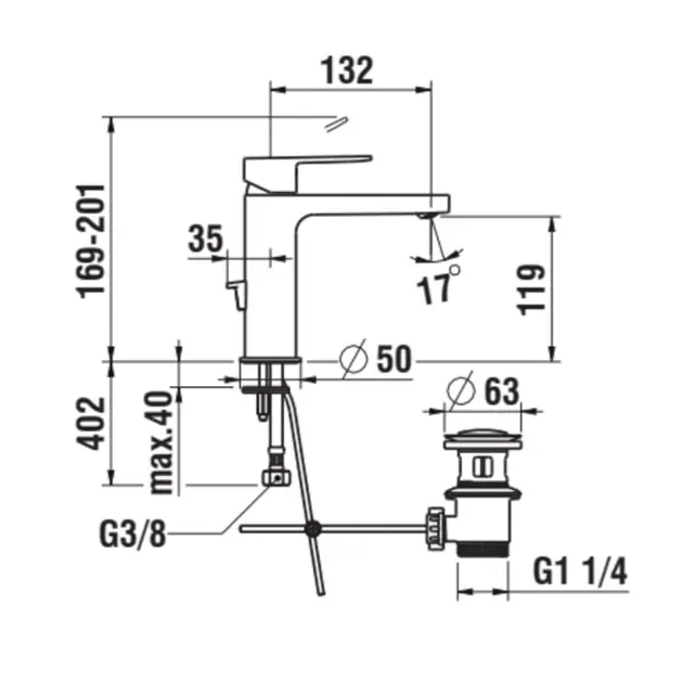 Laufen - Neja - Mosdó csaptelep - H3115110041211 – 2. kép