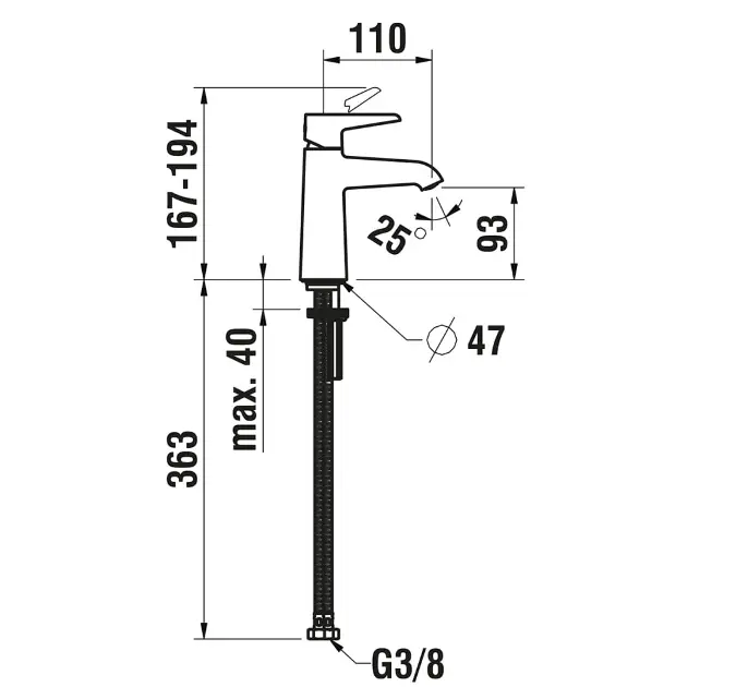 Laufen - Pure - Mosdó csaptelep - HF901702100000 – 2. kép