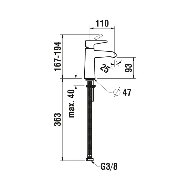 Laufen - Pure - Mosdó csaptelep - HF901702428000 – 2. kép
