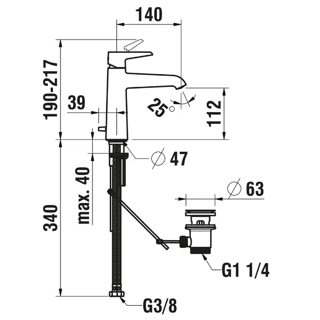 Laufen - Pure - Mosdó csaptelep - HF901703100000 – 2. kép