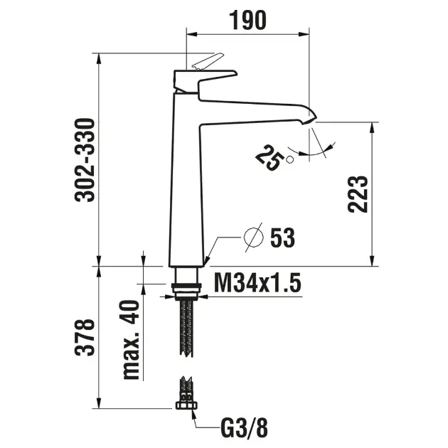 Laufen - Pure - Mosdó csaptelep - HF901714100000 – 2. kép
