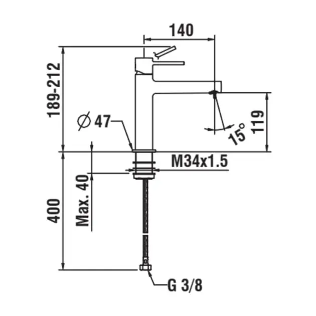 Laufen - Twinplus Slim - Mosdó csaptelep - HF505404428000 – 2. kép