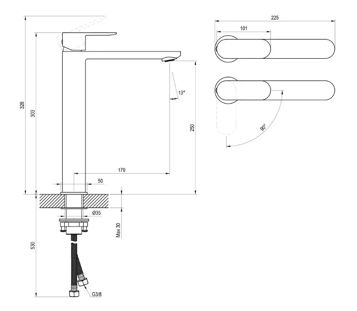 Ravak - Chrome II - Mosdó csaptelep - X070461 – 2. kép