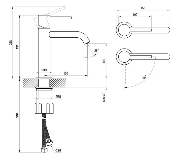 Ravak - Espirit - Mosdó csaptelep - X070398 – 2. kép