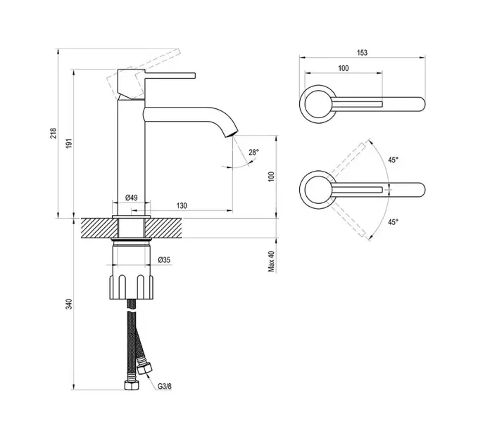 Ravak - Espirit - Mosdó csaptelep - X070597 – 2. kép