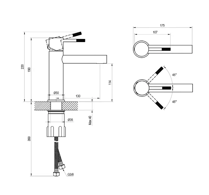 Ravak - Nox - Mosdó csaptelep - X070644 – 2. kép