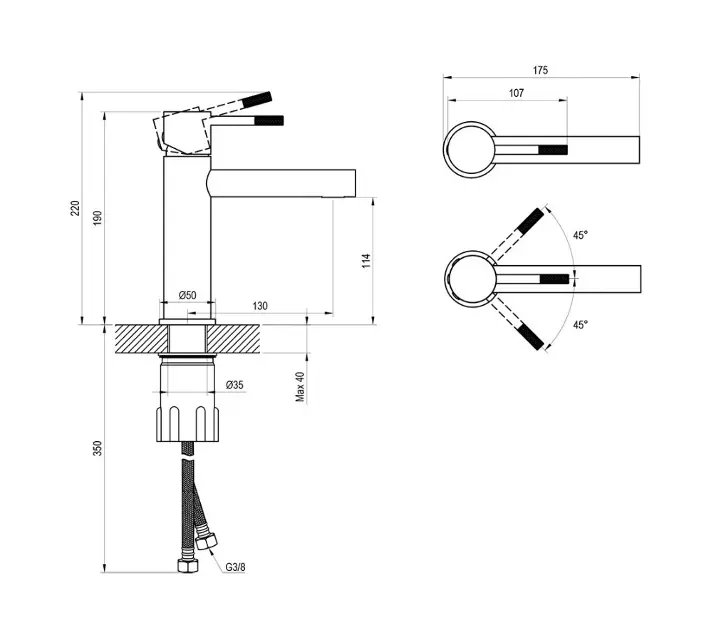 Ravak - Nox - Mosdó csaptelep - X070695 – 2. kép