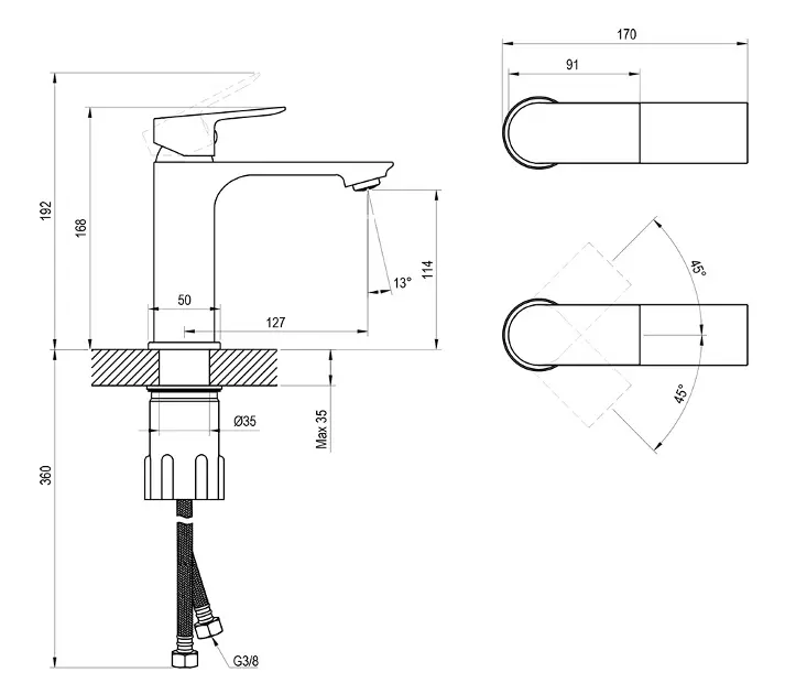 Ravak - Plan - Mosdó csaptelep - X070652 – 2. kép