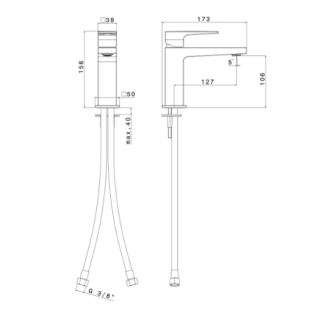 Sapho - Dimy - Mosdó csaptelep - DM002 – 2. kép