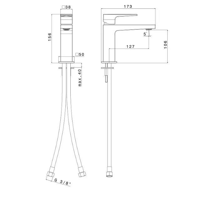 Sapho - Dimy - Mosdó csaptelep - DM002BL – 2. kép