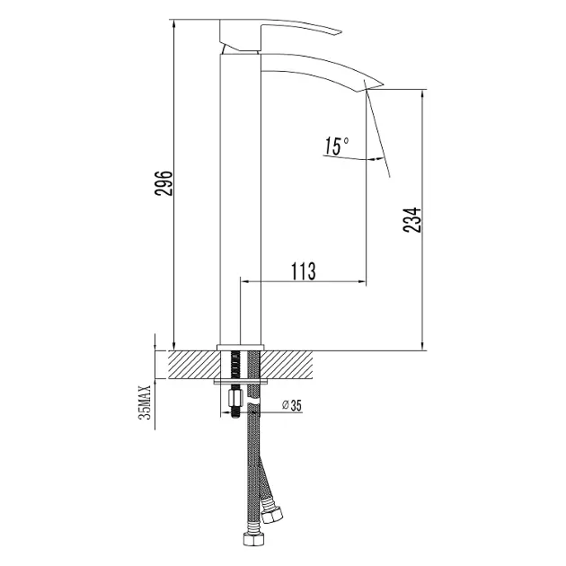 Sapho - Ginko - Mosdó csaptelep - 1101-04 – 2. kép