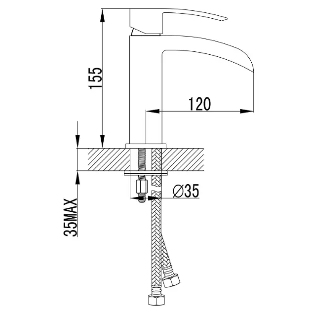 Sapho - Ginko - Mosdó csaptelep - 1101-05 – 2. kép