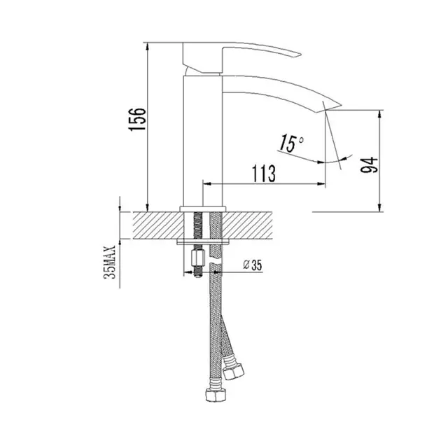 Sapho - Ginko - Mosdó csaptelep - 1101-06B – 2. kép