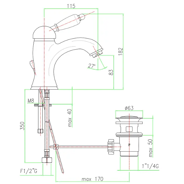 Sapho - Kirké - Mosdó csaptelep - KI02BC – 2. kép