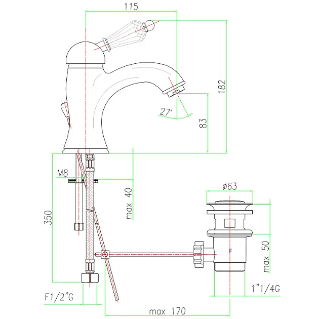 Sapho - Kirké - Mosdó csaptelep - KI02KB – 2. kép