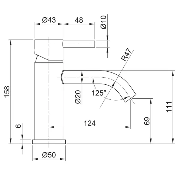 Sapho - Minimal - Mosdó csaptelep - MI002 – 2. kép