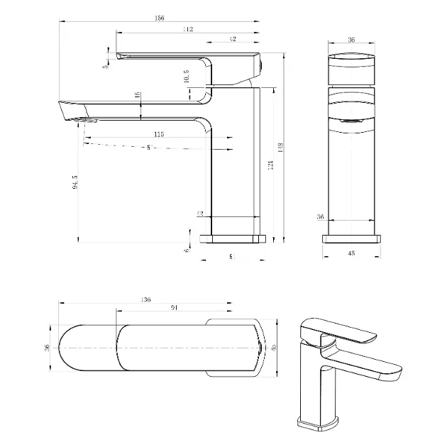 Sapho - Mixona - Mosdó csaptelep - MG001 – 2. kép