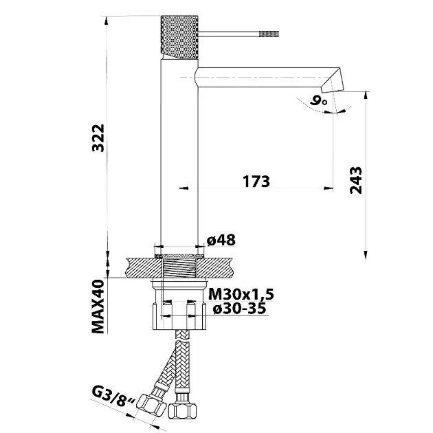 Sapho - Solaris - Mosdó csaptelep - WD006 – 2. kép