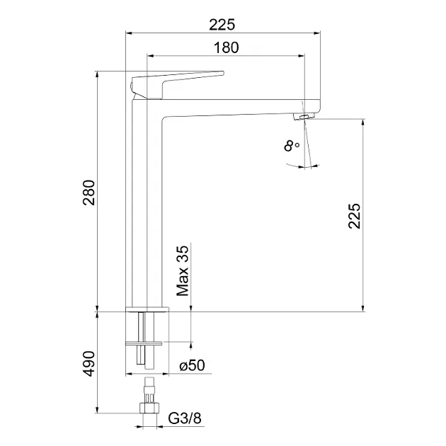 Sapho - Tursi - Mosdó csaptelep - TI007B – 2. kép
