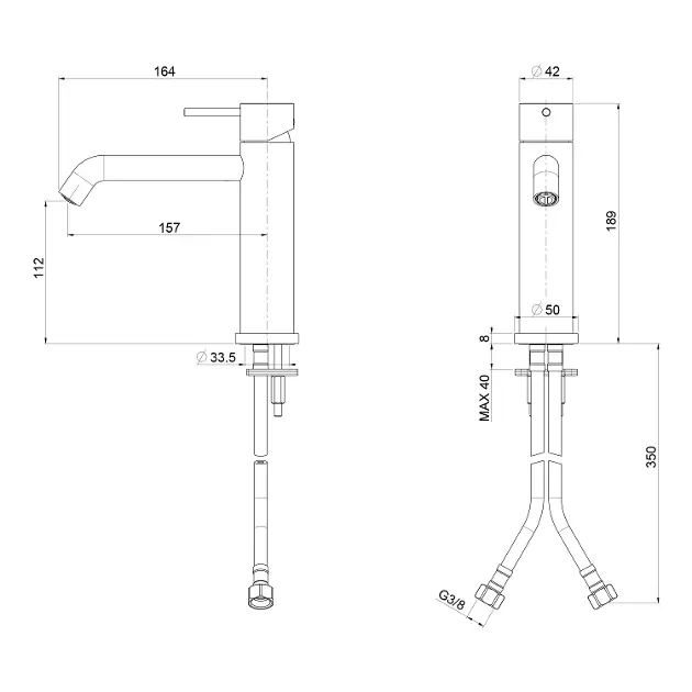 Sapho - Ultramix - Mosdó csaptelep - UT004BC – 2. kép