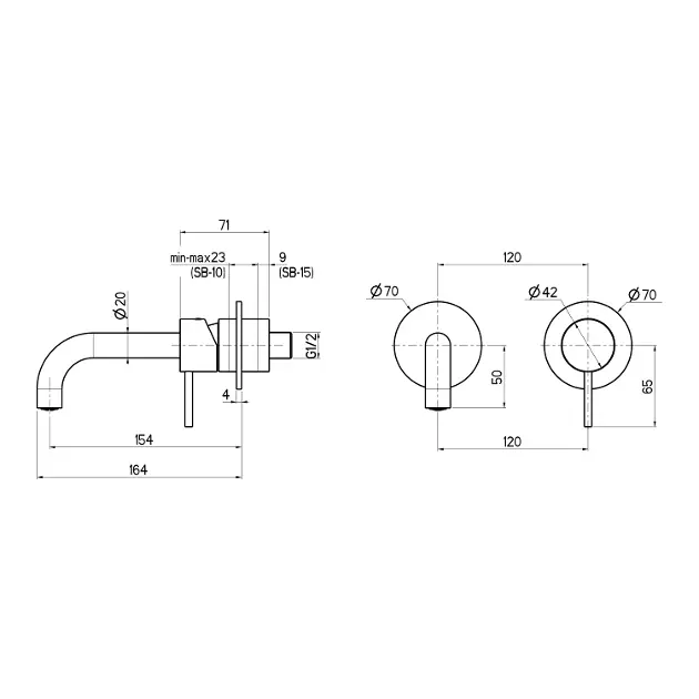 Sapho - Ultramix - Mosdó csaptelep - UT118BG – 2. kép