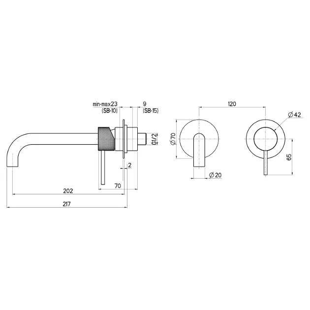 Sapho - Ultrasan - Mosdó csaptelep - UT018VB – 2. kép