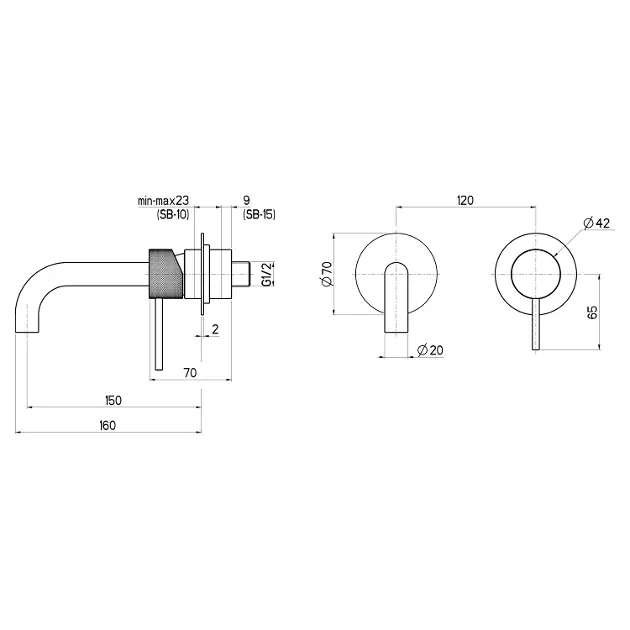 Sapho - Ultrasan - Mosdó csaptelep - UT118VB – 2. kép