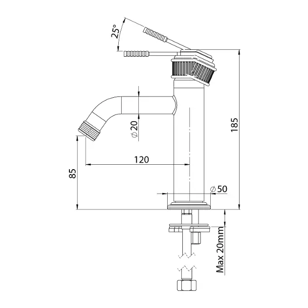 Sapho - Versi - Mosdó csaptelep - RV002/15 – 2. kép