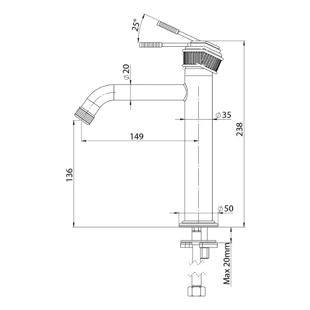 Sapho - Versi - Mosdó csaptelep - RV004/18 – 2. kép