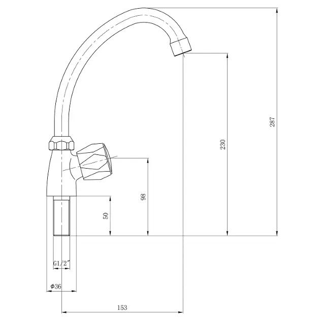 Aqualine - Pillar taps - Oszlopos mosdócsaptelep - ZY1807 – 2. kép