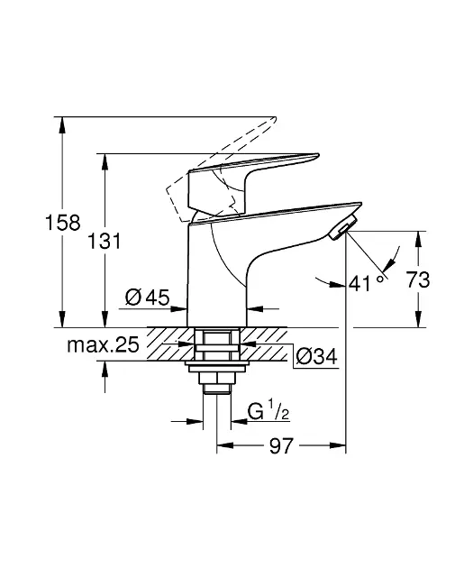 Grohe - BauEdge - Oszlopos mosdócsaptelep - 32861001 – 2. kép