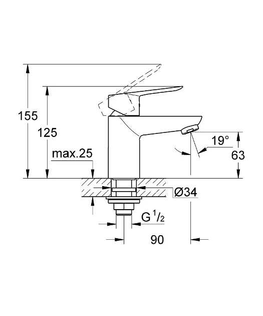 Grohe - BauLoop - Oszlopos mosdócsaptelep - 32857000 – 2. kép