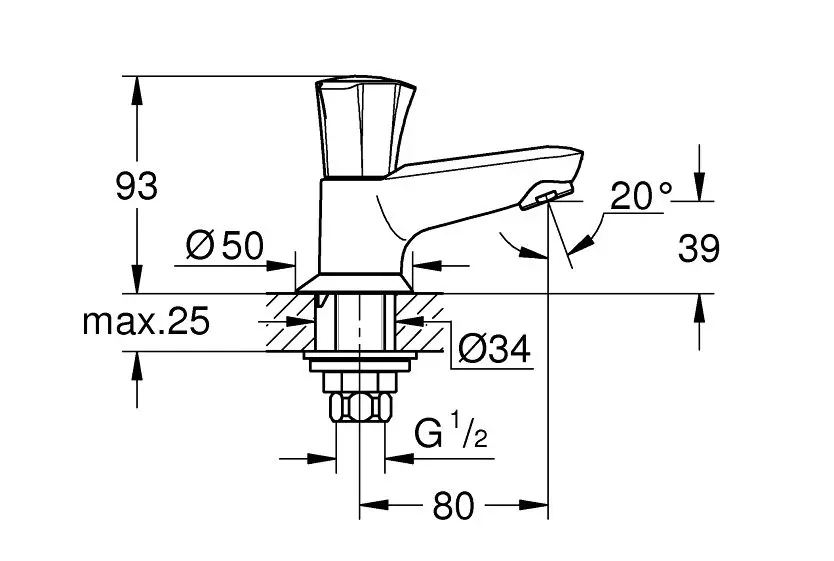 Grohe - Costa L - Oszlopos mosdócsaptelep - 20404001 – 2. kép