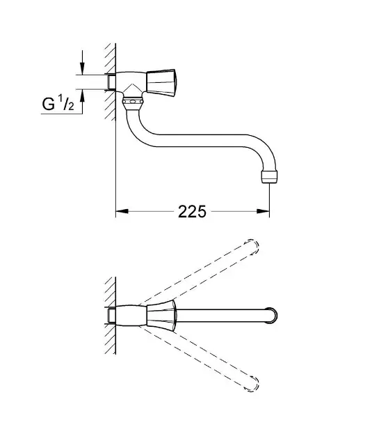 Grohe - Costa - Oszlopos mosdócsaptelep - 30484001 – 2. kép