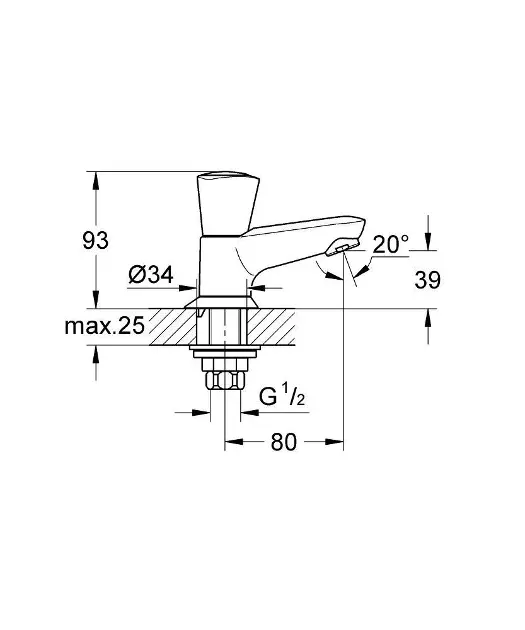 Grohe - Costa S - Oszlopos mosdócsaptelep - 20405001 – 2. kép