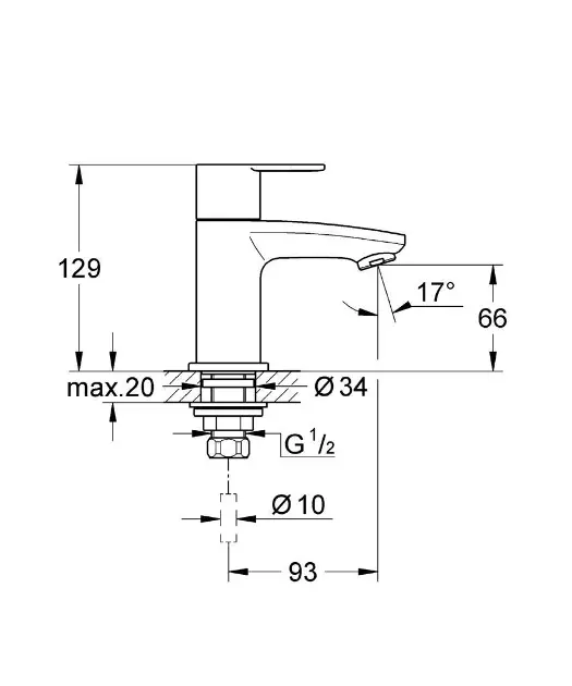 Grohe - Eurostyle Cosmopolitan - Oszlopos mosdócsaptelep - 23039002 – 2. kép