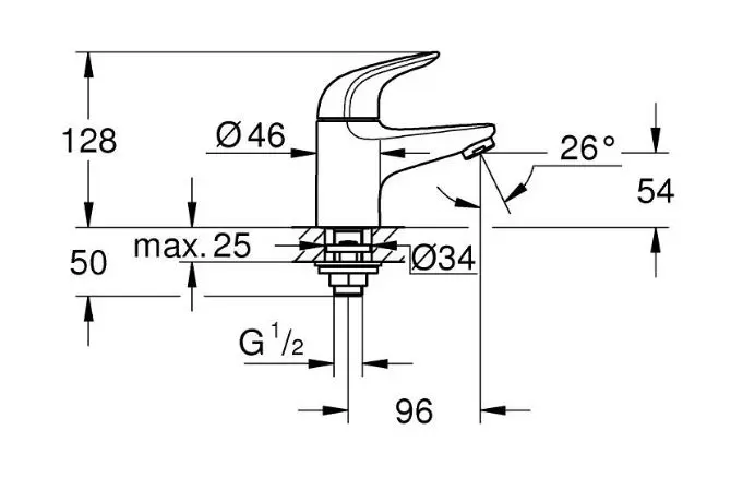 Grohe - Swift - Oszlopos mosdócsaptelep - 20617001 – 2. kép