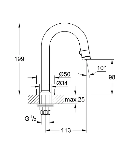 Grohe - Universal - Oszlopos mosdócsaptelep - 20201DC0 – 2. kép