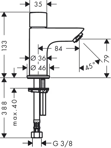 Hansgrohe - Logis - Oszlopos mosdócsaptelep - 71120000 – 2. kép