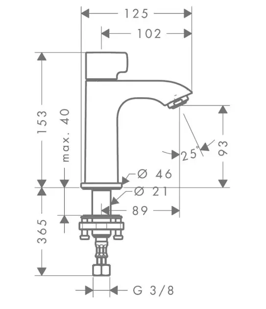 Hansgrohe - Metris New - Oszlopos mosdócsaptelep - 31166000 – 2. kép