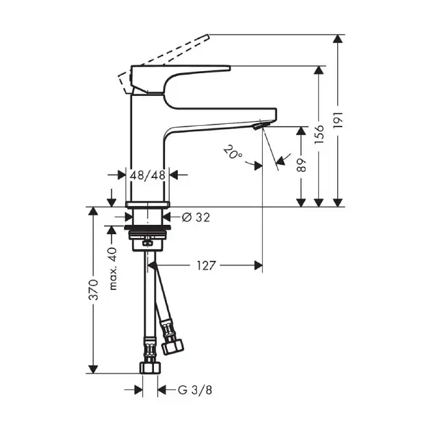 Hansgrohe - Metropol - Oszlopos mosdócsaptelep - 32501000 – 2. kép