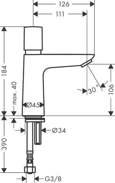 Hansgrohe - Talis E - Oszlopos mosdócsaptelep - 71719000 – 2. kép